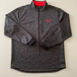 Under Armour Black/Gray 1/4 Zip Pullover Sweatshirt Cold Gear Loose Men’s XL